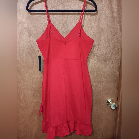 Lulu's Red Ruffle Hem Dress - Picture 2 of 5